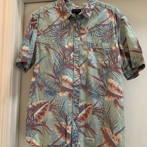 CPO Provisions Hawaiian Shirt Large Cotton Short Sleeve Leaves Leaf